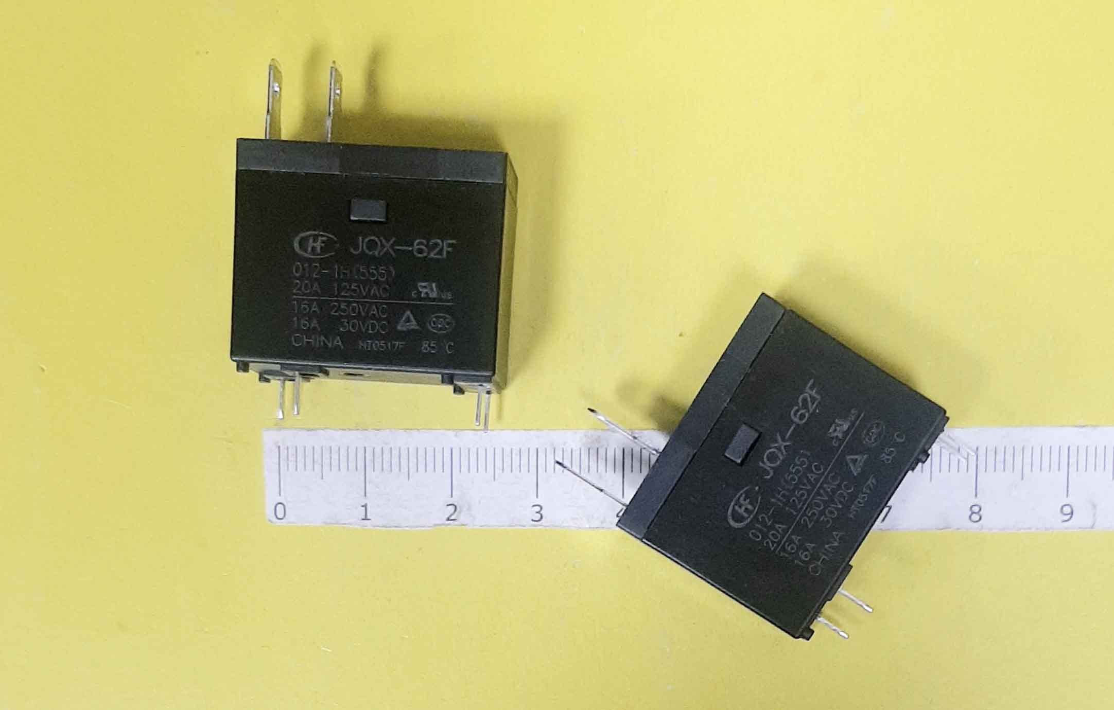 Реле JQX-62F 012-1H(555) 20A 125VAC 16A 